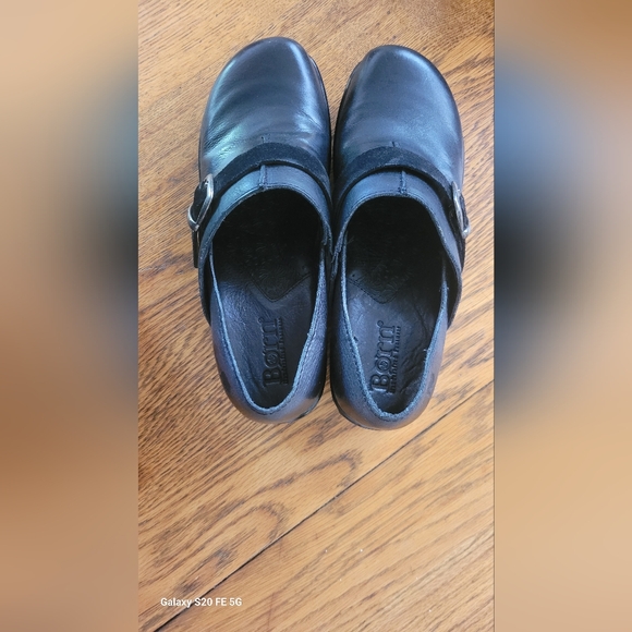 Born Black Leather Clogs with Buckle Detail - Picture 10 of 10